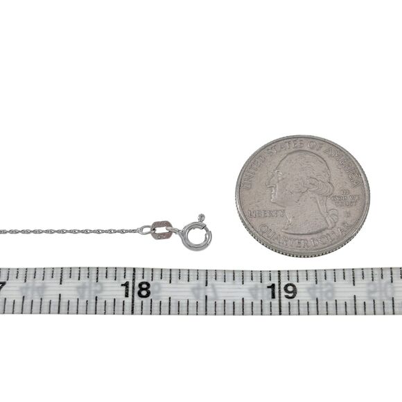 Vintage Italy OTC Sterling Silver 925 0.8mm Rope Chain Necklace 18.5" - Picture 2 of 3